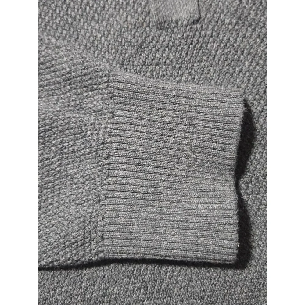 Banana Republic Charcoal Gray Textured Quarter Zip Pullover Sweater Size M